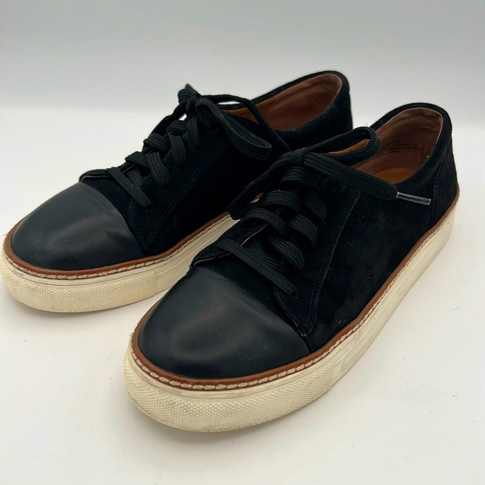 Caslon leather and suede Camden black lace up sneakers skate shoes 8M - Picture 2 of 10